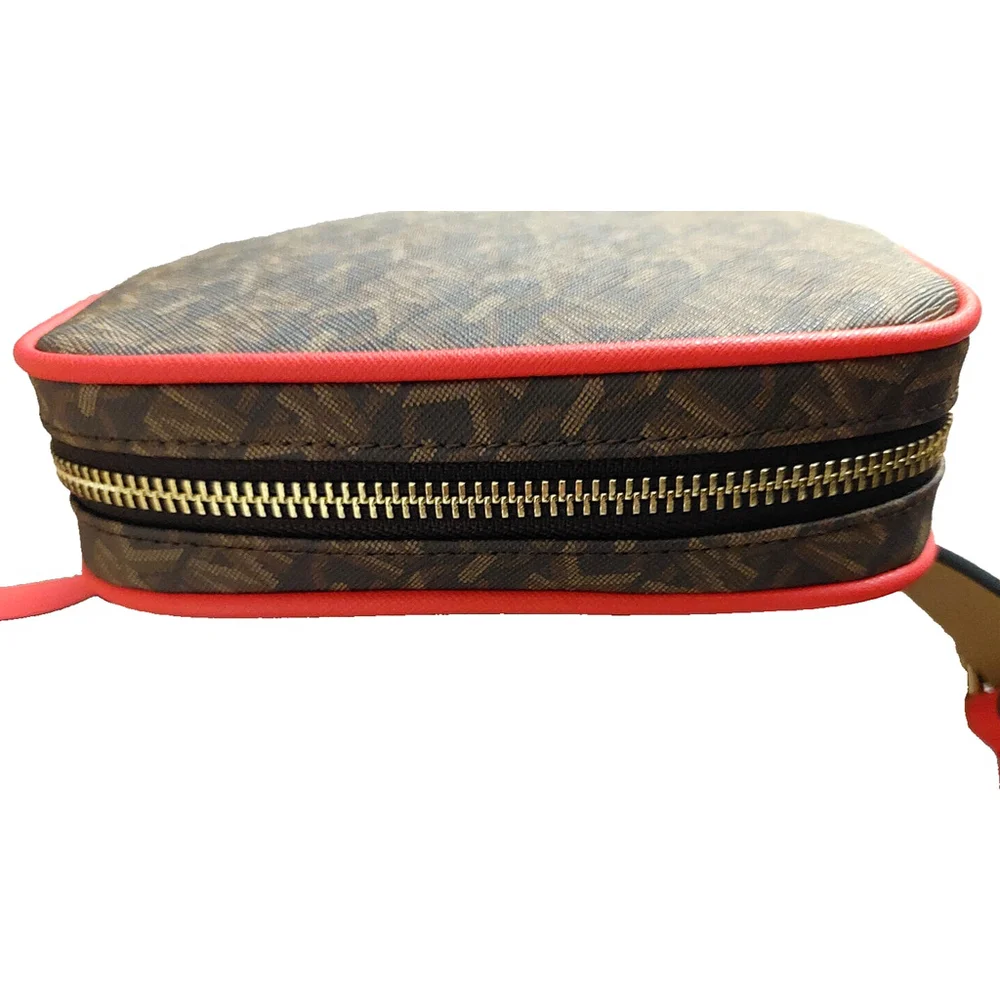 Michael Kors MK Monogram Logo Leather Belt Bag Brown Tan Red Belt Size L/XL NWT - Picture 3 of 5